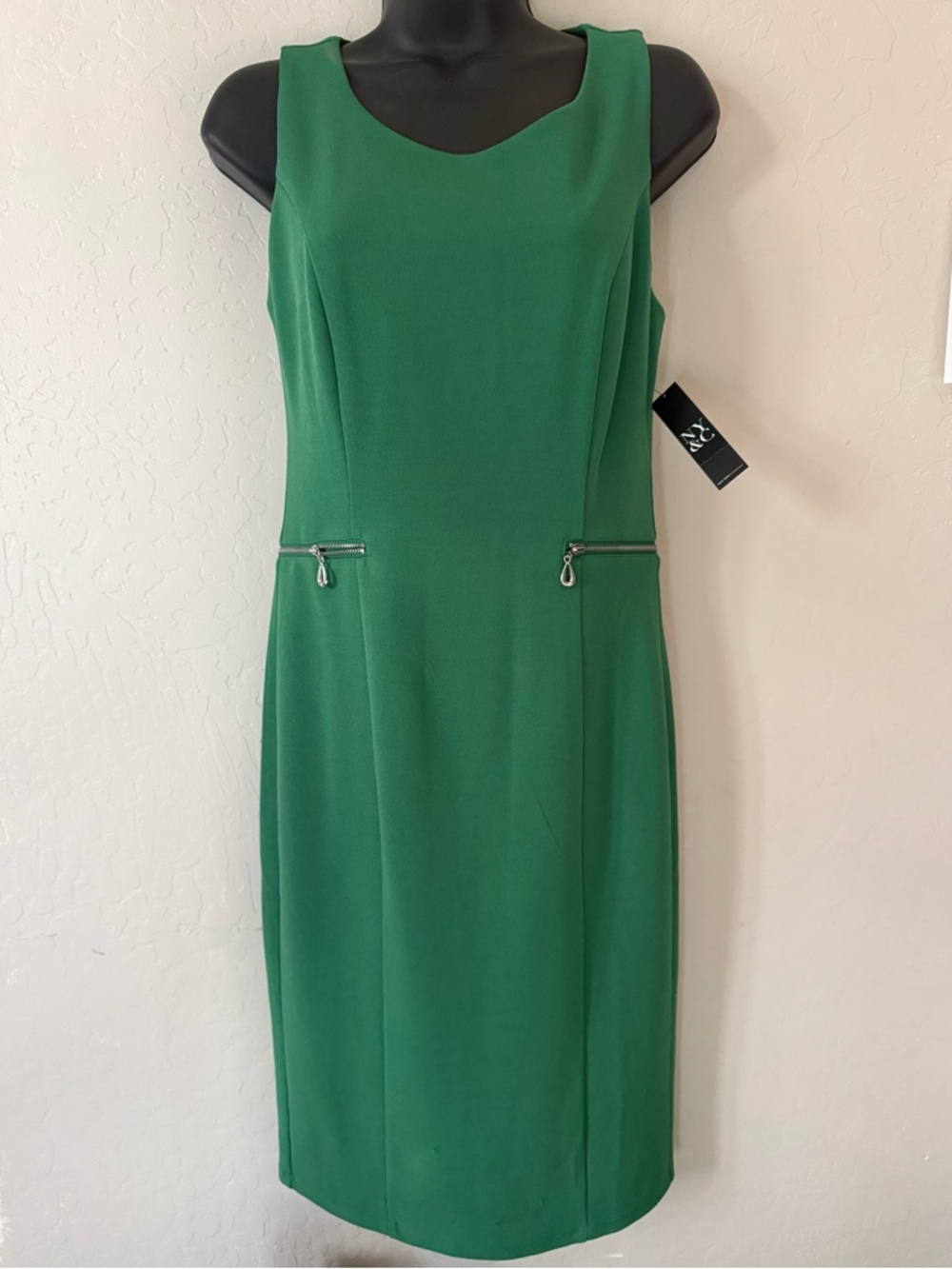New York & Company Sleeveless Emerald Green Sheath Dress XS X-Small